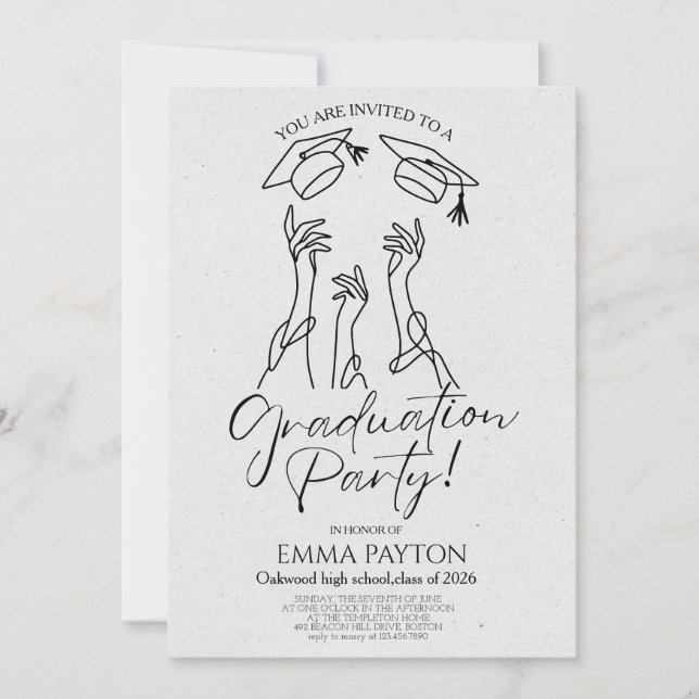 Modern Graduation Celebration  Einladung (Vorderseite)