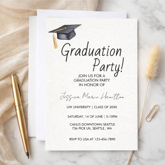 Modern Graduation Invitation Template Einladung (Von Creator hochgeladen)