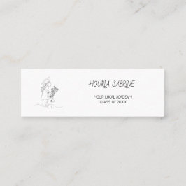 Modern Graduation line art graduate Name Card Mini Visitenkarte