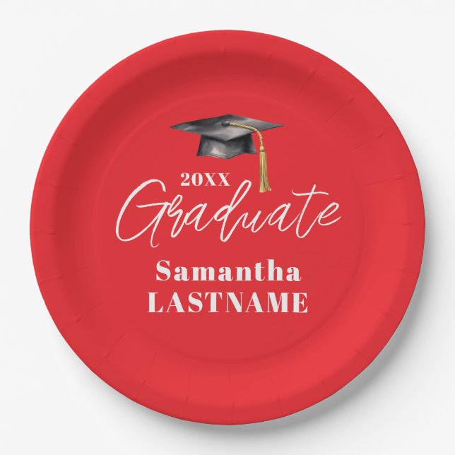 Modern Graduation Party Class of 20XX Custom Paper Pappteller (Vorderseite)