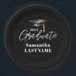 Modern Graduation Party Class of 20XX Custom Paper Pappteller<br><div class="desc">Celebrate your graduate in style with these modern graduation party plates featuring clean typography, bold layout, and fully customizable text. These plates showcase the graduate’s name and class year in a sleek, minimalist format that stands out on any party table. Perfect for open houses, senior celebrations, and school‑themed events, they...</div>