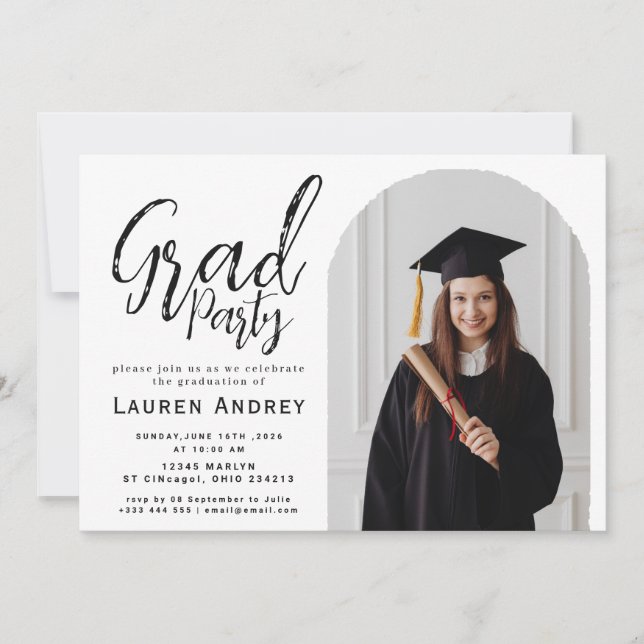 Modern Graduation Party Invitation (Devant)