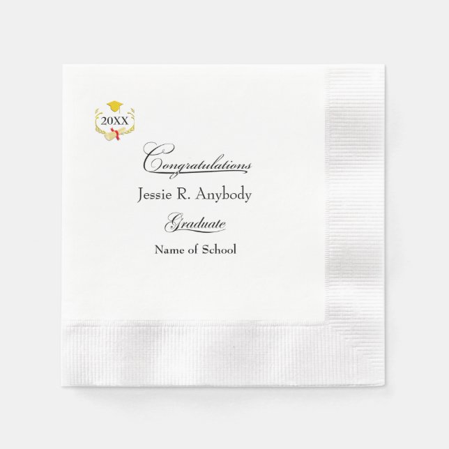 Modern Graduation Party Paper Napkin Serviette (Vorderseite)