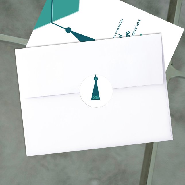 Modern Graduation Tassel Envelope Seal Sticker (Von Creator hochgeladen)