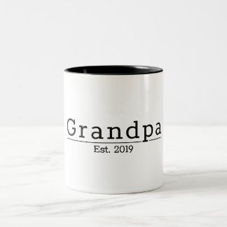 Modern Grandpa Est. Minimalistische Typografie-Ges Zweifarbige Tasse