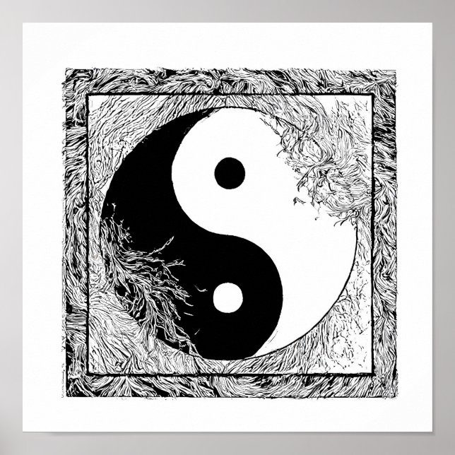 Modern Graphic Design: High-Contrast Yin Yang Poster (Vorne)