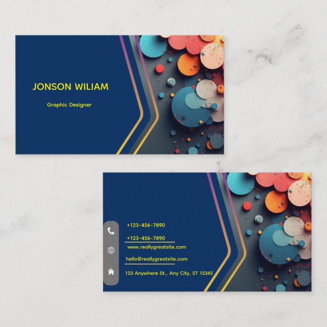 Modern Graphic Designer Business Card | Custom Min Visitenkarte (Vorne/Hinten)