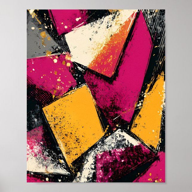 Modern Graphic Pop: Abstract Fragmentation Poster (Vorne)