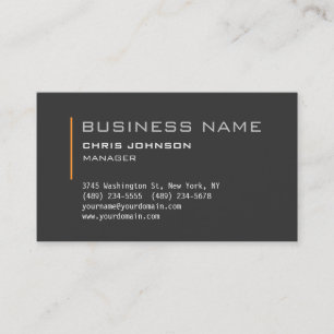 Modern Grau Charming Manager Business Card Visitenkarte