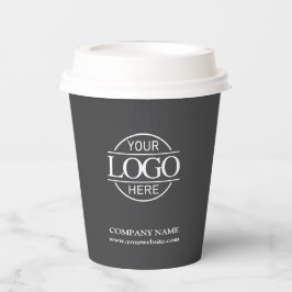 Modern graue Firmenlogo Pappbecher