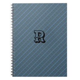 MODERN GRAY BLUE NIEDLICH Spiral Foto Notebook Notizblock