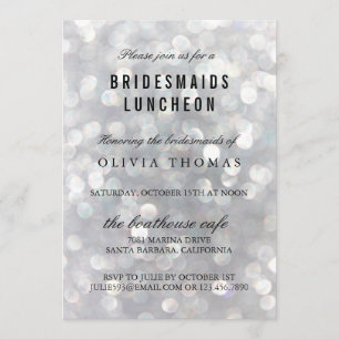 Modern Gray Bridesmaids Luncheon Einladungskarte