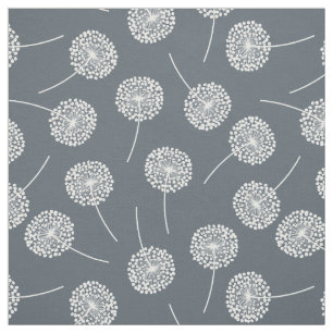 Modern Gray Dandelion Fabric Stoff