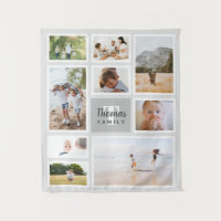 Modern Gray Monochrome Family Foto Collage