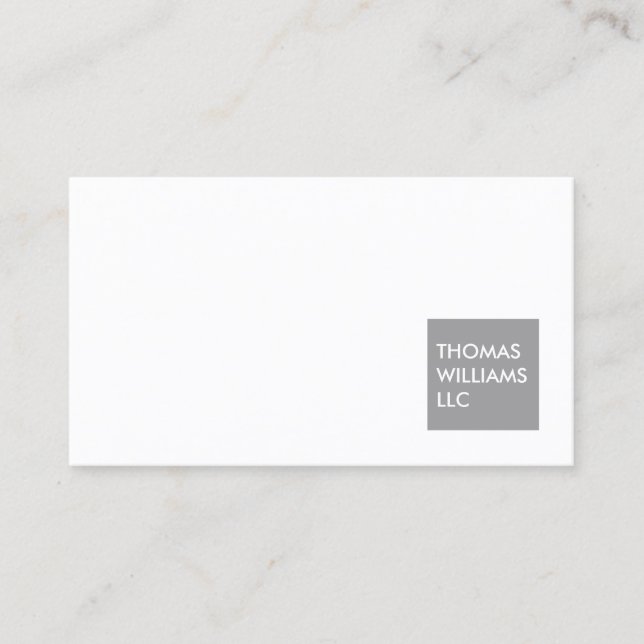 MODERN GRAY SQUARE Designer Business Card Visitenkarte (Vorderseite)