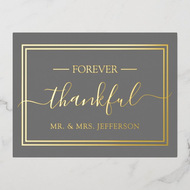 Modern Gray Wedding Mr. & Mrs. Folie Einladungspostkarte (Vorderseite)
