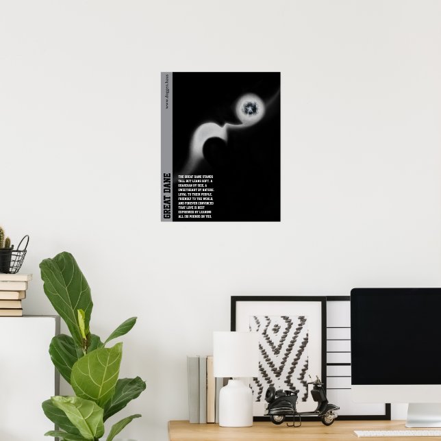 Modern Great Dane Poster green (Heimbüro)