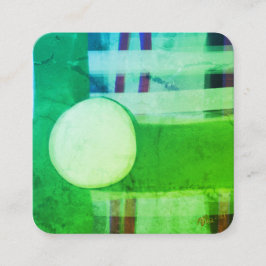Modern Green Abstract Minimalist Square Clean Quadratische Visitenkarte