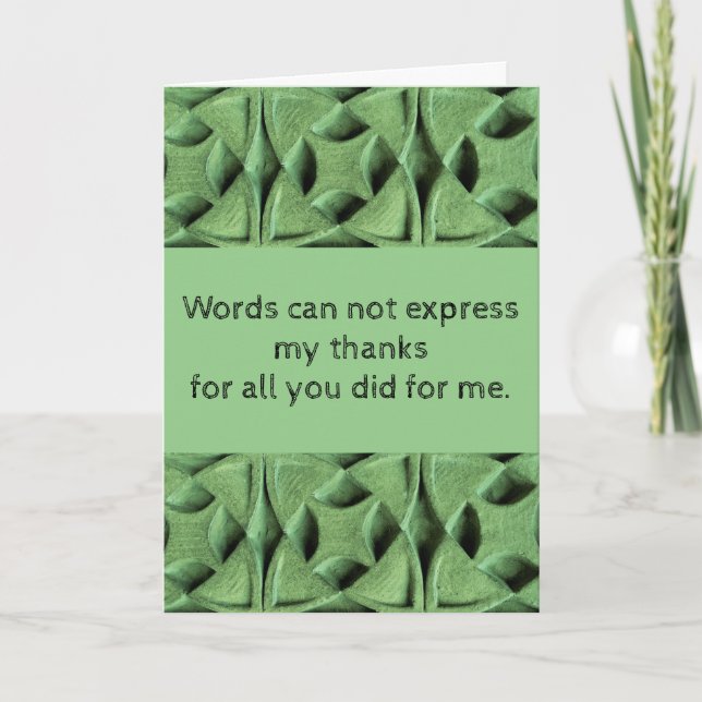 Modern Green All you did for me Danke Karte (Vorderseite)