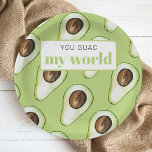 Modern Green Avocado Fusion Zitat Pappteller<br><div class="desc">Modern Green Avocado Fusion Zitat</div>