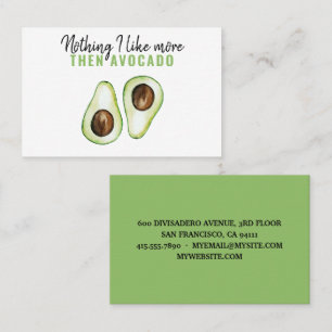 Modern Green Avocado Zitat von Avocado Lover Gesch Visitenkarte