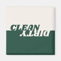 Modern green beige clean dirty dishwasher