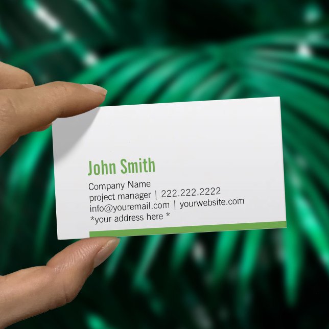 Modern Green Bold Border Business Card Visitenkarte (Von Creator hochgeladen)