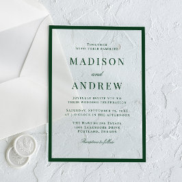 Modern Green Border Wedding Acryleinladungen