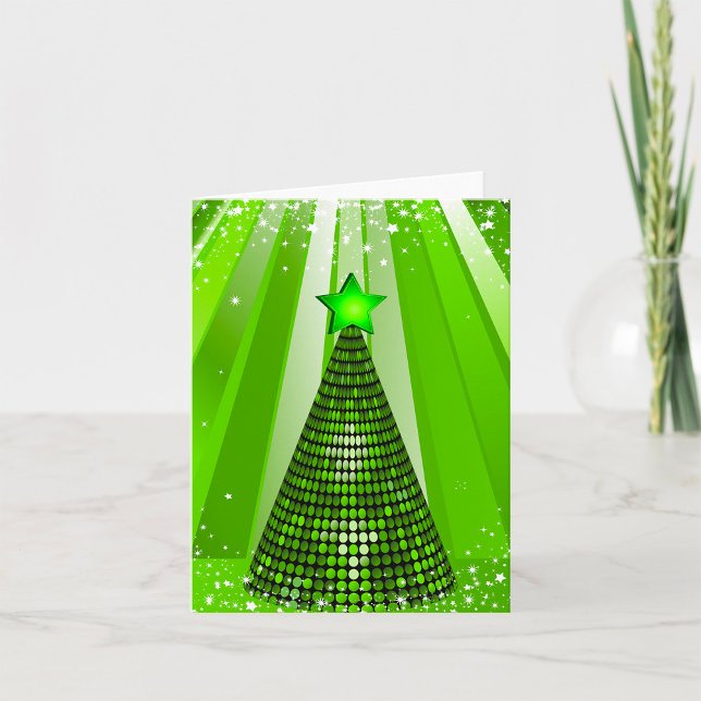 Modern Green Christmas Tree mit Star Karte (Von Creator hochgeladen)
