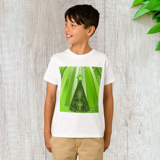 Modern Green Christmas Tree mit Star T-Shirt (Von Creator hochgeladen)