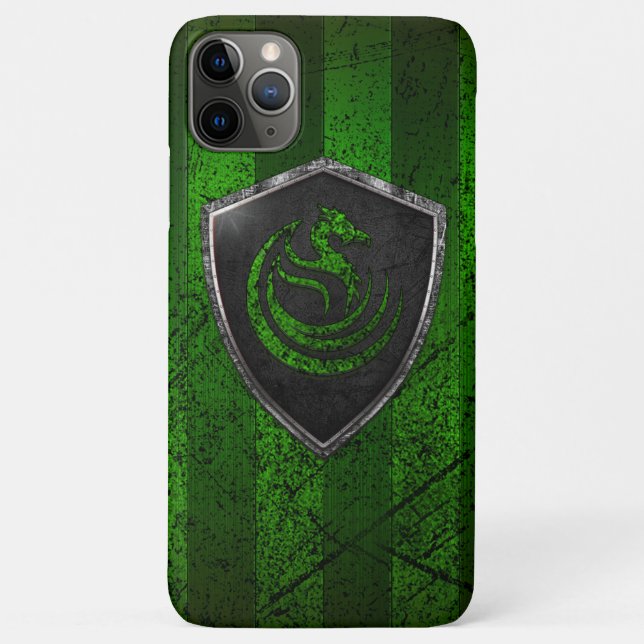 Modern Green Dragon Emblem Coat of Arms Case-Mate iPhone Hülle (Rückseite)