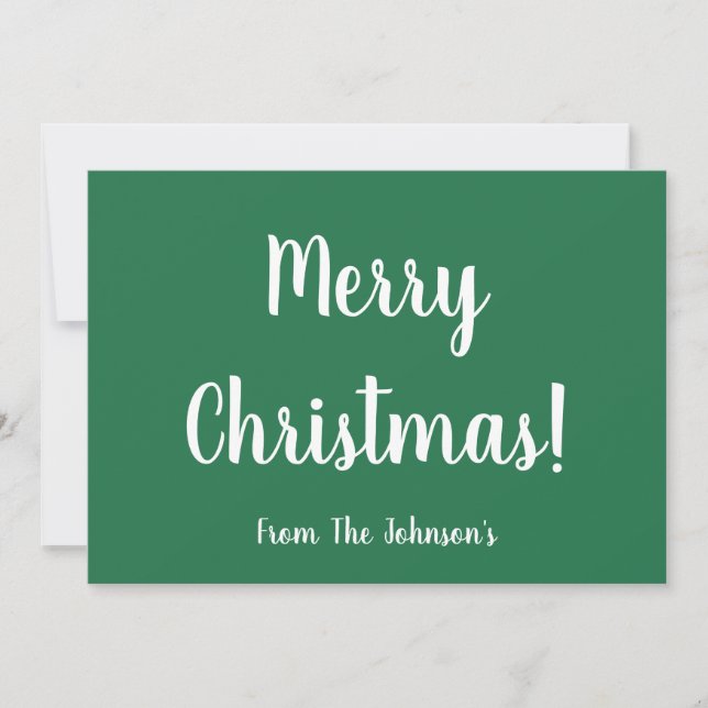Modern Green Family Christmas Card Feiertagskarte (Vorderseite)