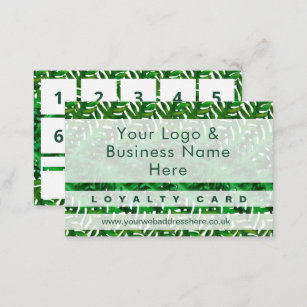 Modern Green Farne Design Loyalty Card  Visitenkarte