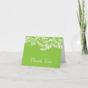 Modern Green Floral Leaf Geblüht Vielen Dank Hinwe Dankeskarte