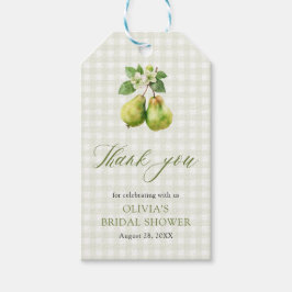 Modern Green Gingham Perfect Pair Bridal Shower Geschenkanhänger
