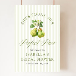 Modern Green Gingham Perfect Pair Bridal Shower Poster