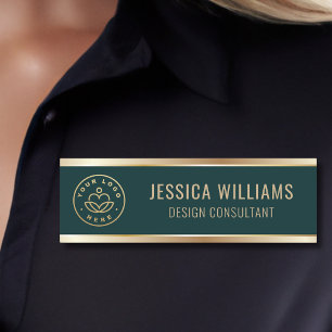 Modern Green Gold-Business-Logo Namensschild