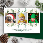 Modern Green Gold Red Berries Aquarell Feiertagskarte<br><div class="desc">Moderne Green Gold Red Berries Watercolor Greenery Holiday Card. Mit dieser minimalistischen und modernen Weihnachtskarte senden Sie Ihren Lieben einen Holiday Gruß. Alle Texte sind so vorbereitet,  dass Sie sie einfach und schnell mit Ihren eigenen Details personalisieren können. Gute Ferien!</div>