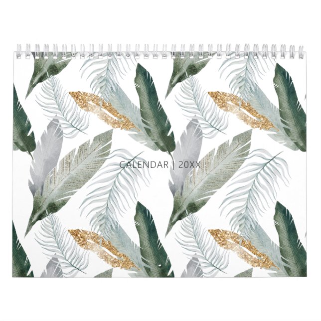 Modern Green & Gold Tropical Kalender (Titelbild)