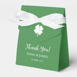 Modern Green Irish Vierblättriges Kleeblatt Danke Geschenkschachtel