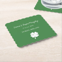 Modern Green Irish Vierblättriges Kleeblatt Weddin