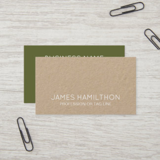 Modern Green Minimalist Kraft Consultant Visitenkarte