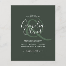 Modern Green Monochrome Wedding Flyer