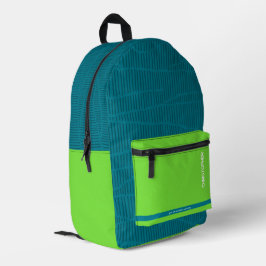 Modern Green Personalisiert Name Bedruckter Rucksack