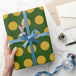 Modern Green Polka Dots Christmas Geschenkpapier