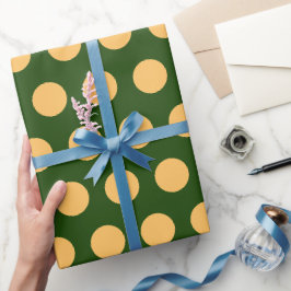Modern Green Polka Dots Christmas Geschenkpapier