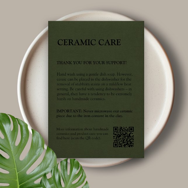 Modern Green Product Care Card Dankeskarte (Von Creator hochgeladen)