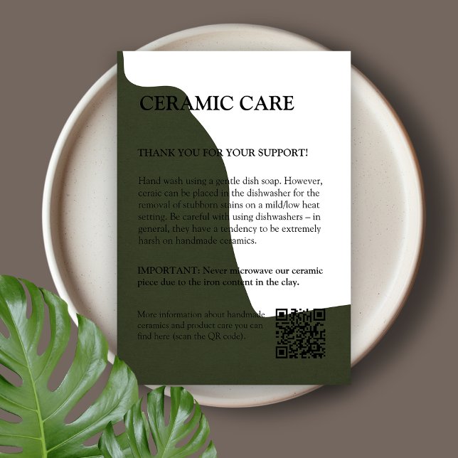 Modern Green Product Care Card Dankeskarte (Von Creator hochgeladen)