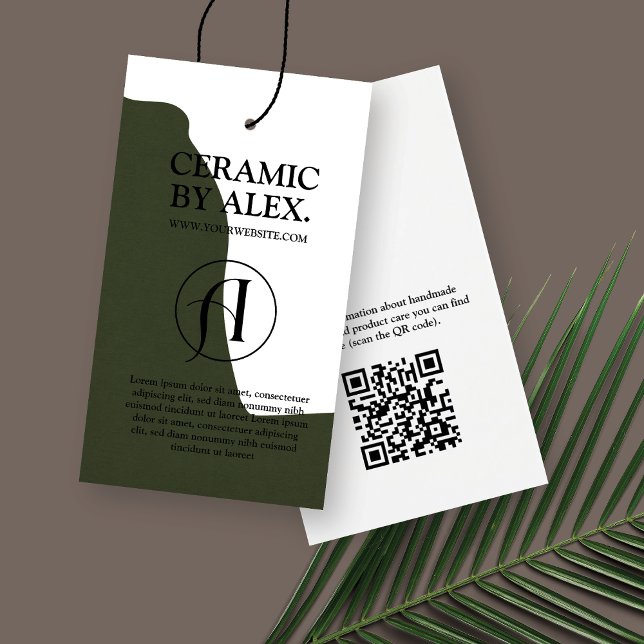Modern Green Product Hang Tag Card (Von Creator hochgeladen)