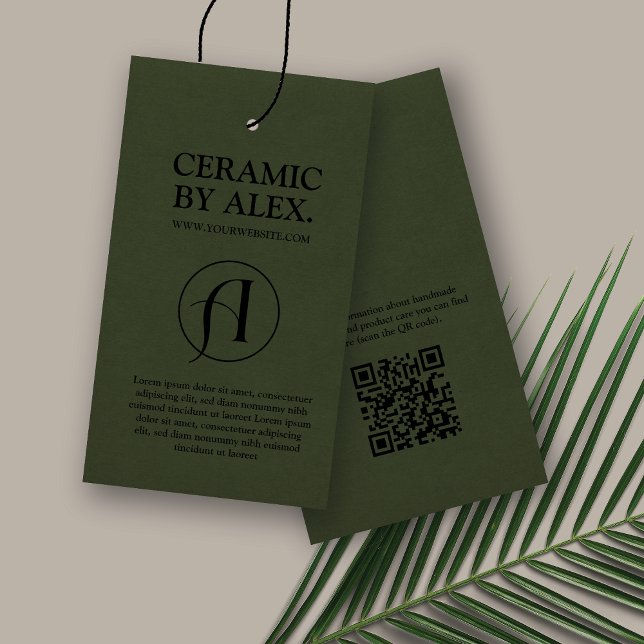 Modern Green Product Hang Tag Card (Von Creator hochgeladen)
